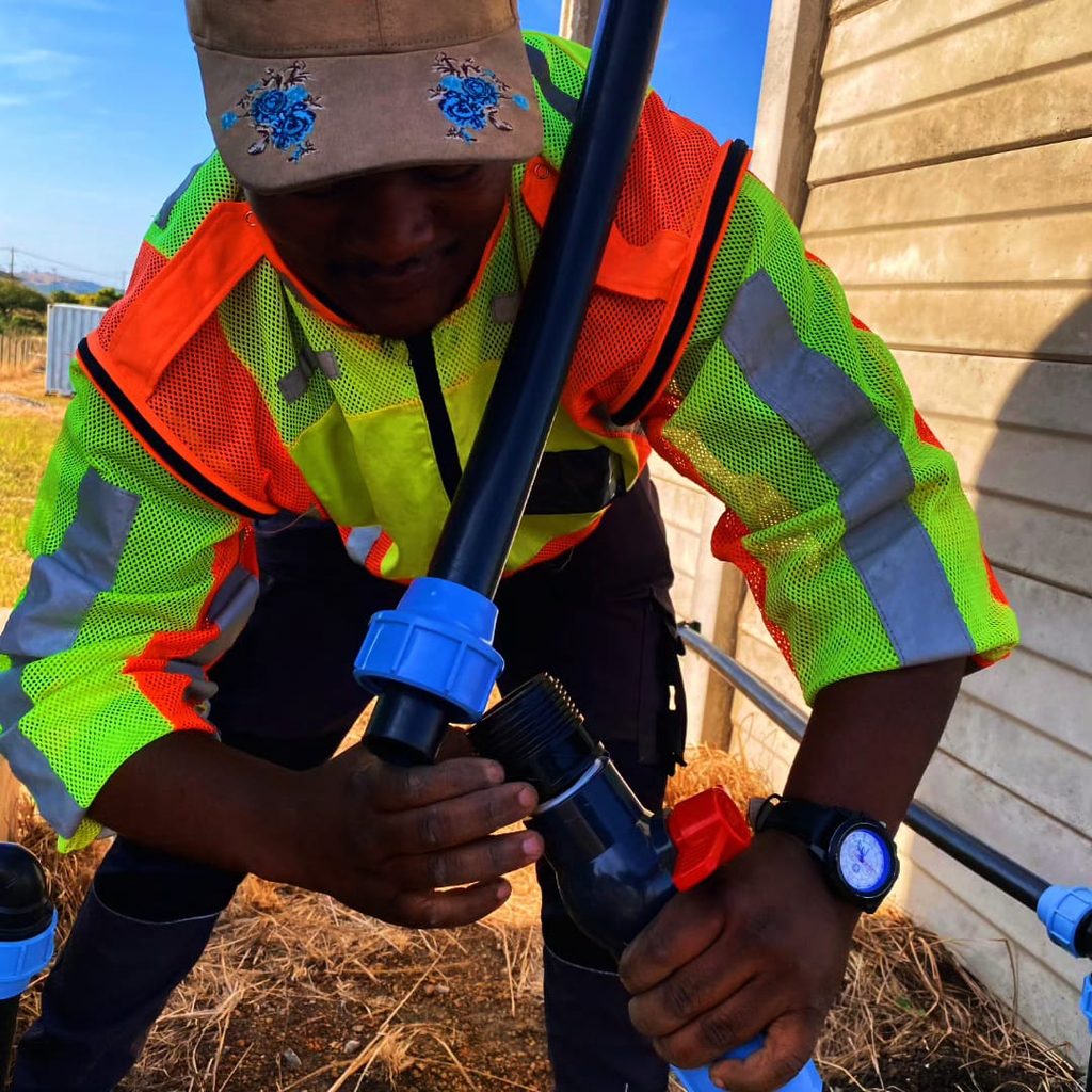 This is an image of a professional plumber at handy fix holdings performing pipe break repair in Empangeni